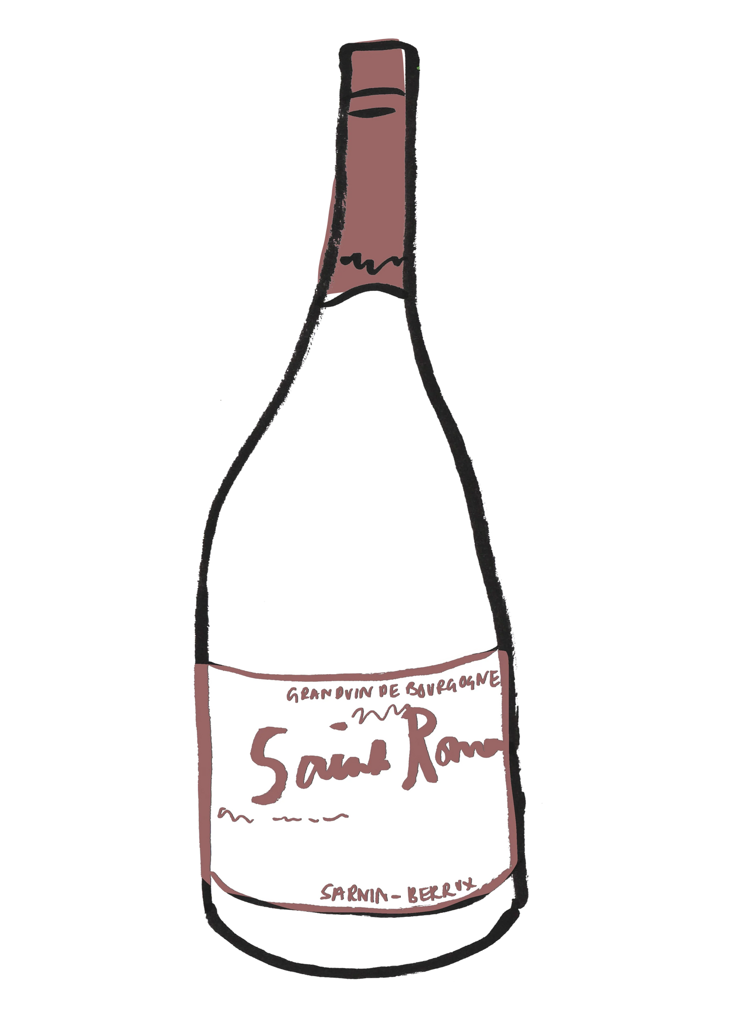 Saint Romain blanc, 2017 Sarnin Berrux Bottle illustration